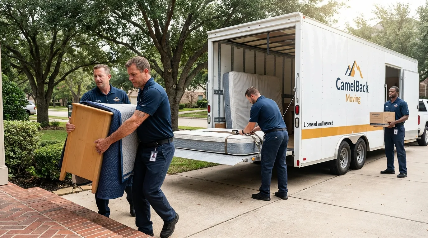 Crew loading residential truck for cross-state move from Rutland, MA
